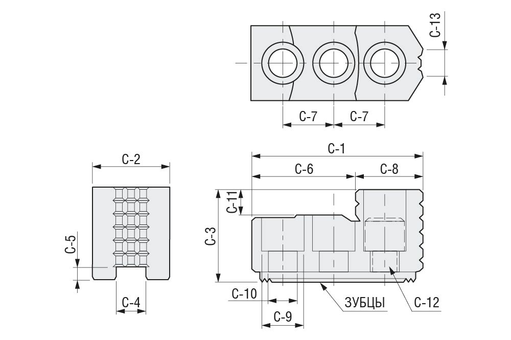 Комплект кулачков каленых токарных HJ12-1, 3 шт
