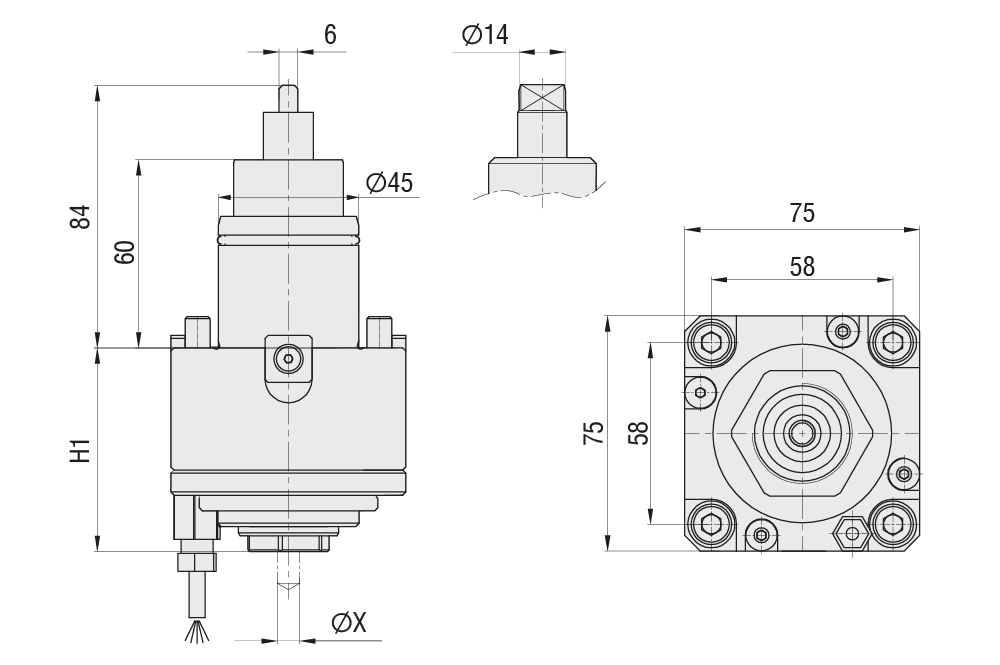Приводной блок B45-RSU-65-ER25C Аксиальный, тип крепления BMT45
