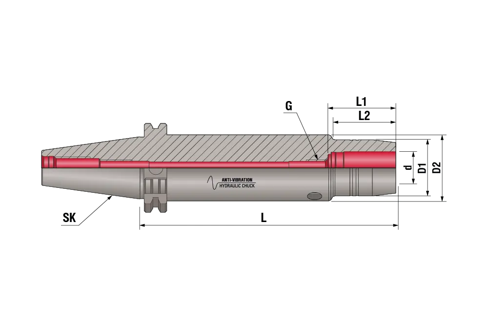 Гидропластовый антивибрационный патрон SK50-HC25-350 AD/AV, SK50, d=25, L=350
