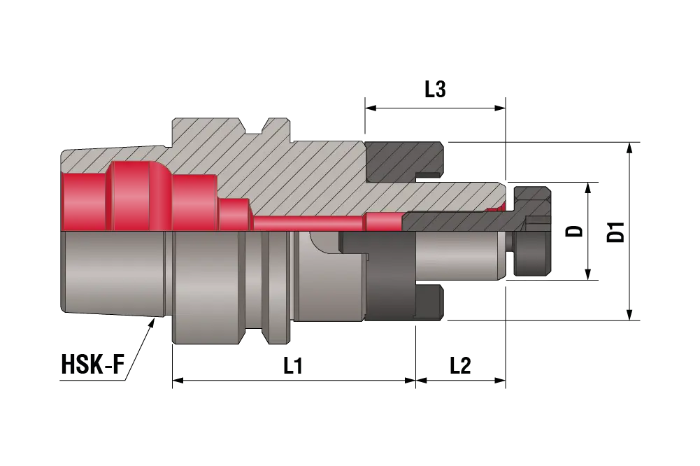 Оправка комбинированная для торцевых и насадных фрез HSK-63F-CSMA22-060 2.5G, HSK-F63, D=34 мм
