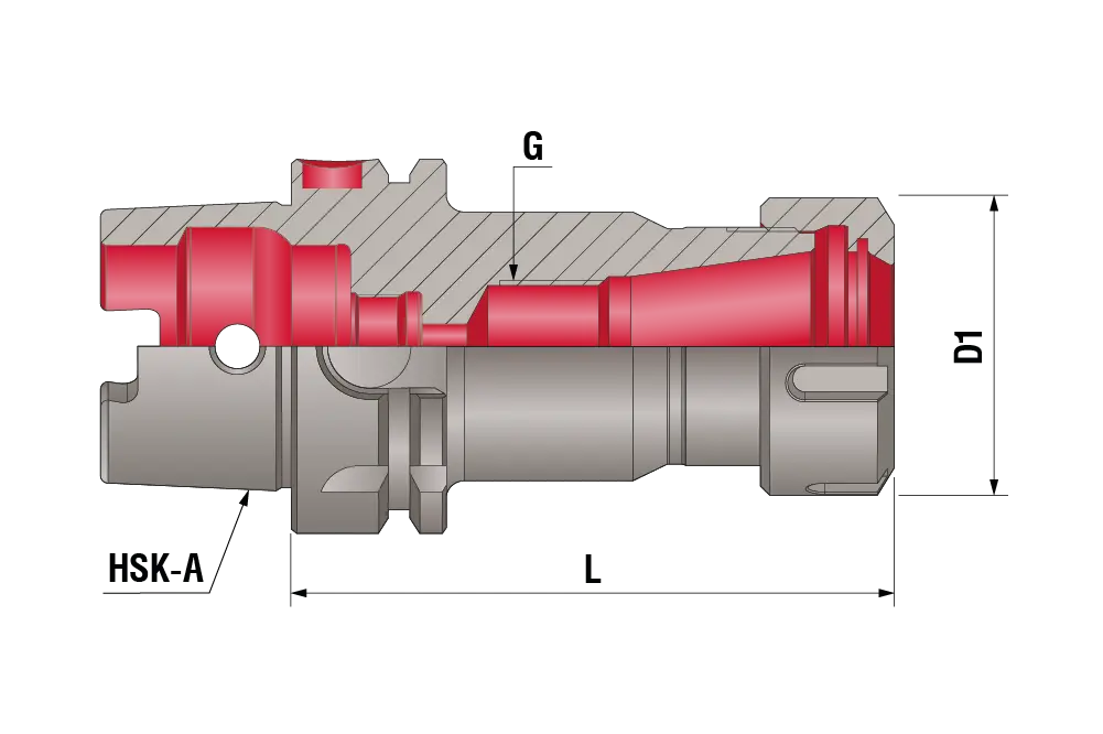 Цанговый патрон HSK-A50-ER20-100, 6.3G, HSK-A50, цанга ER20, L=100 мм
