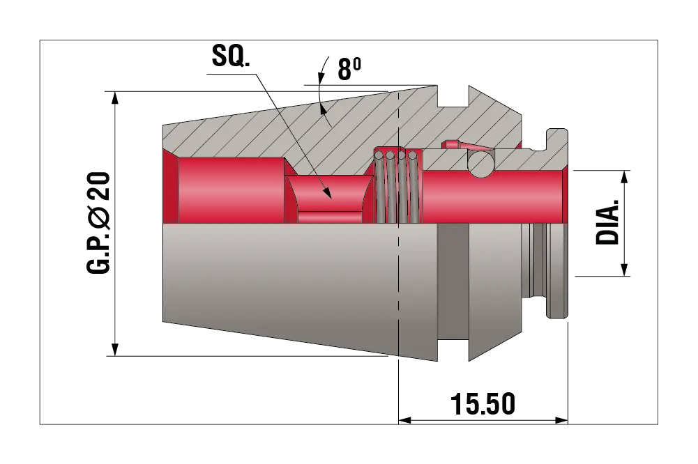 Метчиковый адаптер QCTC-ER20 5.0 x 4.0