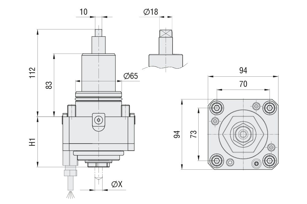 Приводной блок B65-RSU-66-ER32A Аксиальный, тип крепления BMT65