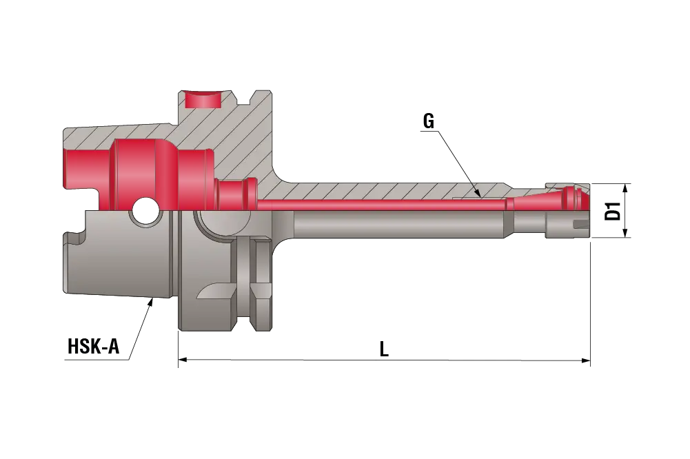 Цанговый патрон ER-M HSK-A63 ER11M-100, 2.5G, HSK-A63, цанга ER11, L=100 мм