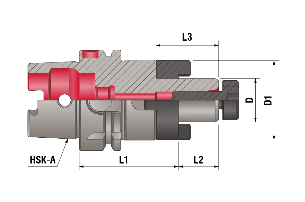 Оправка комбинированная для торцевых и насадных фрез HSK-A50-CSMA16-050 6.3G, HSK-A50, D=33 мм