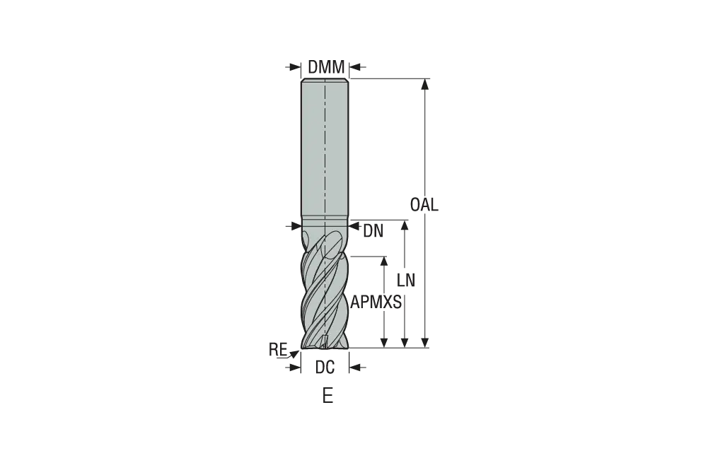 Концевая фреза MTC-120L24-R025S12EZ4-HSN