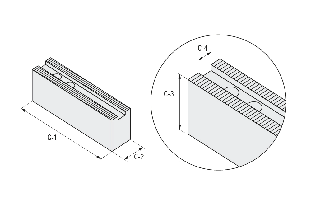 Комплект кулачков сырых токарных длинных HC10080150, 3 шт