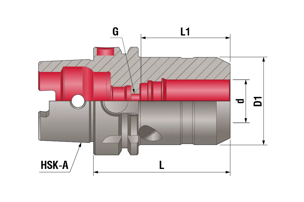 Гидропластовый патрон усиленный HSK-A63-HC12S-080-2.5G, HSK-A63, d=12, L=80
