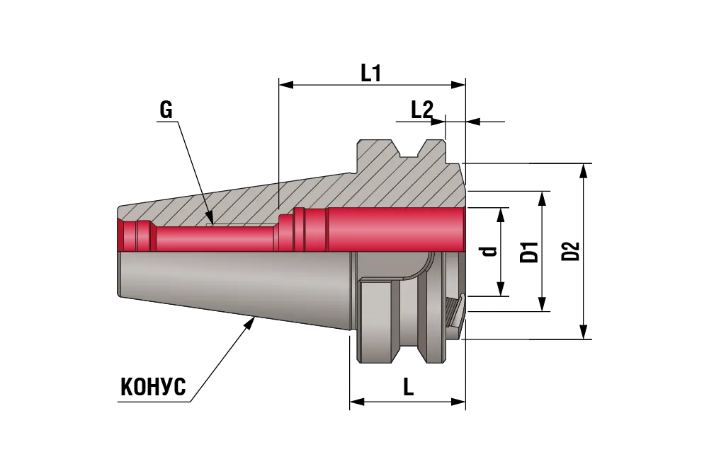 Гидропластовый патрон короткий BBT40-HC20-32.50-SHORT G.P. 2.5G, BBT40, d=20, L=32,5