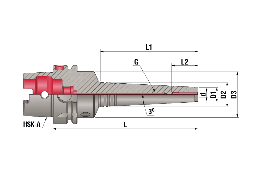 Гидропластовый патрон (тонкий) HSK-A63-HC04-080 SLIM AD, 2.5G, HSK-A63, d=4, L=80
