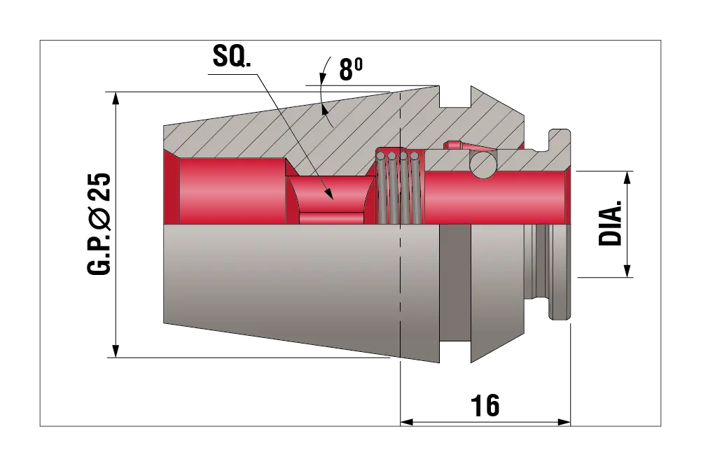 Метчиковый адаптер QCTC-ER25 6.3 x 5.0