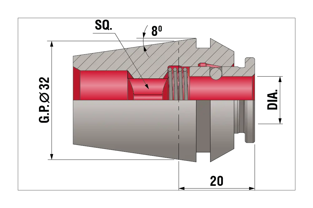 Метчиковый адаптер QCTC-ER32 5.0 x 4.0