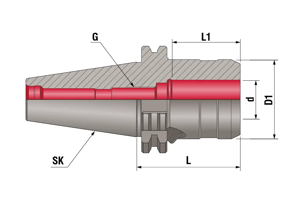 Гидропластовый патрон усиленный SK50-HC12S-50.5 AD, 2.5G, SK50, d=12, L=50,5