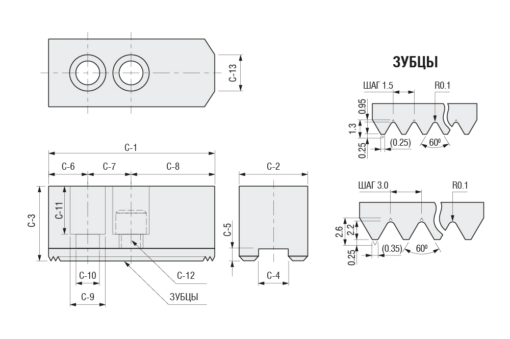 Комплект кулачков сырых токарных HC05, 3 шт