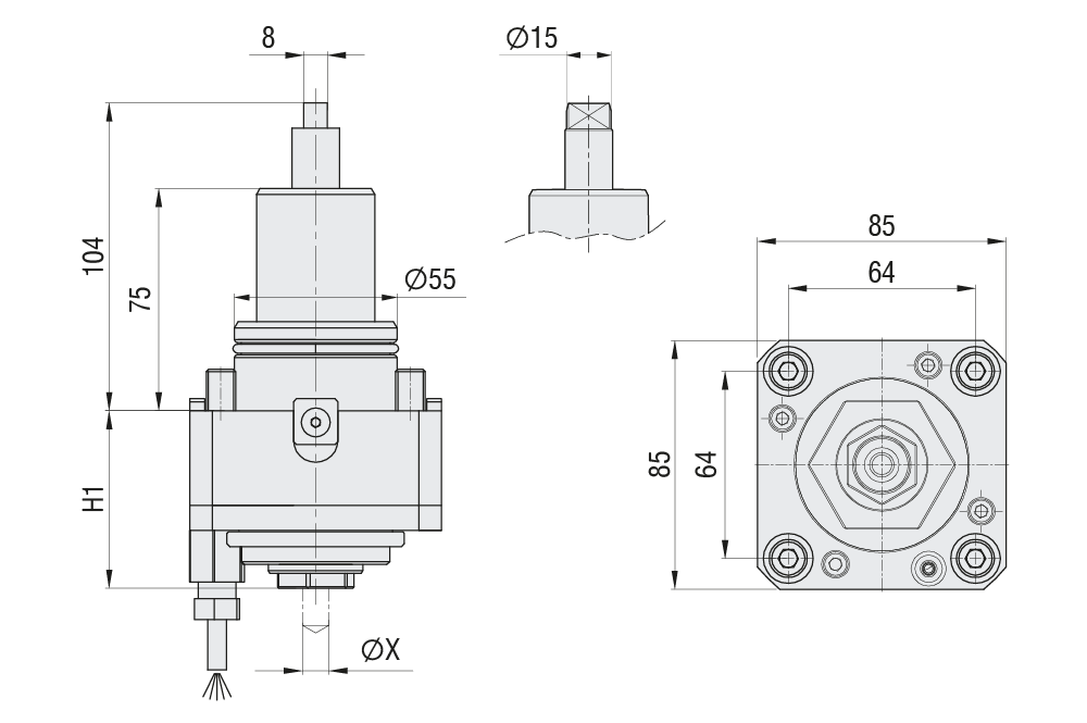 Приводной блок B55-RSU-60-ER25A Аксиальный, тип крепления BMT55