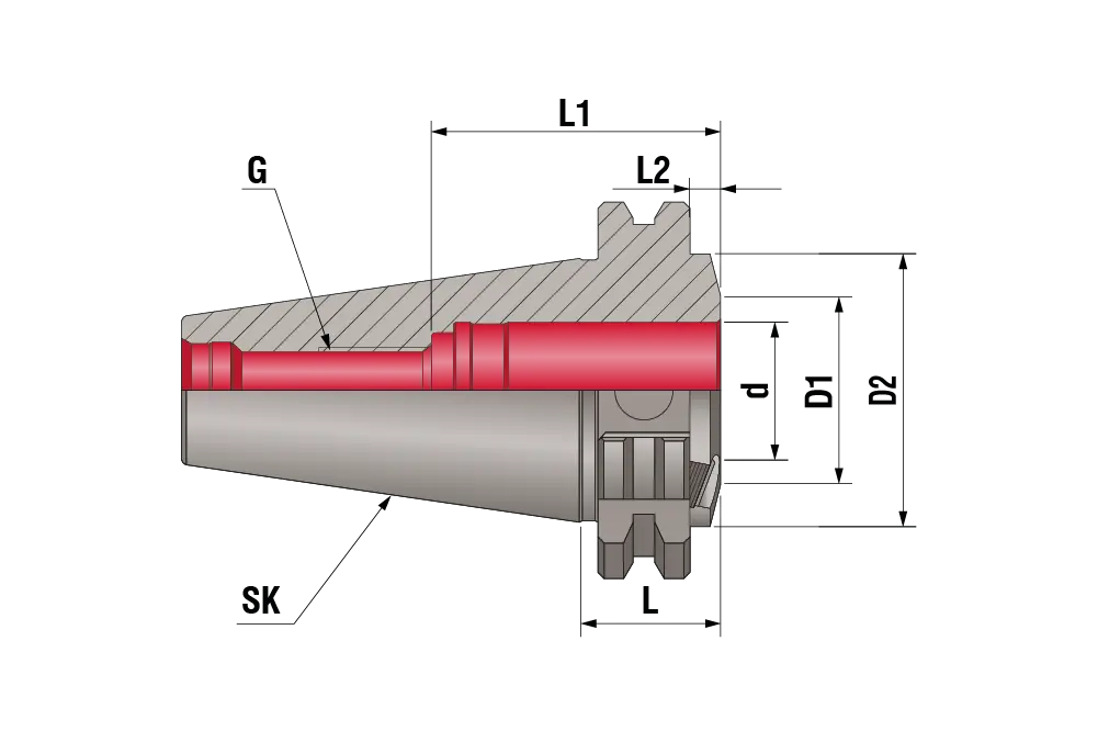Гидропластовый патрон короткий SK40-HC20-24.60-SHORT-G.P. 2.5G, SK40, d=20, L=32,5